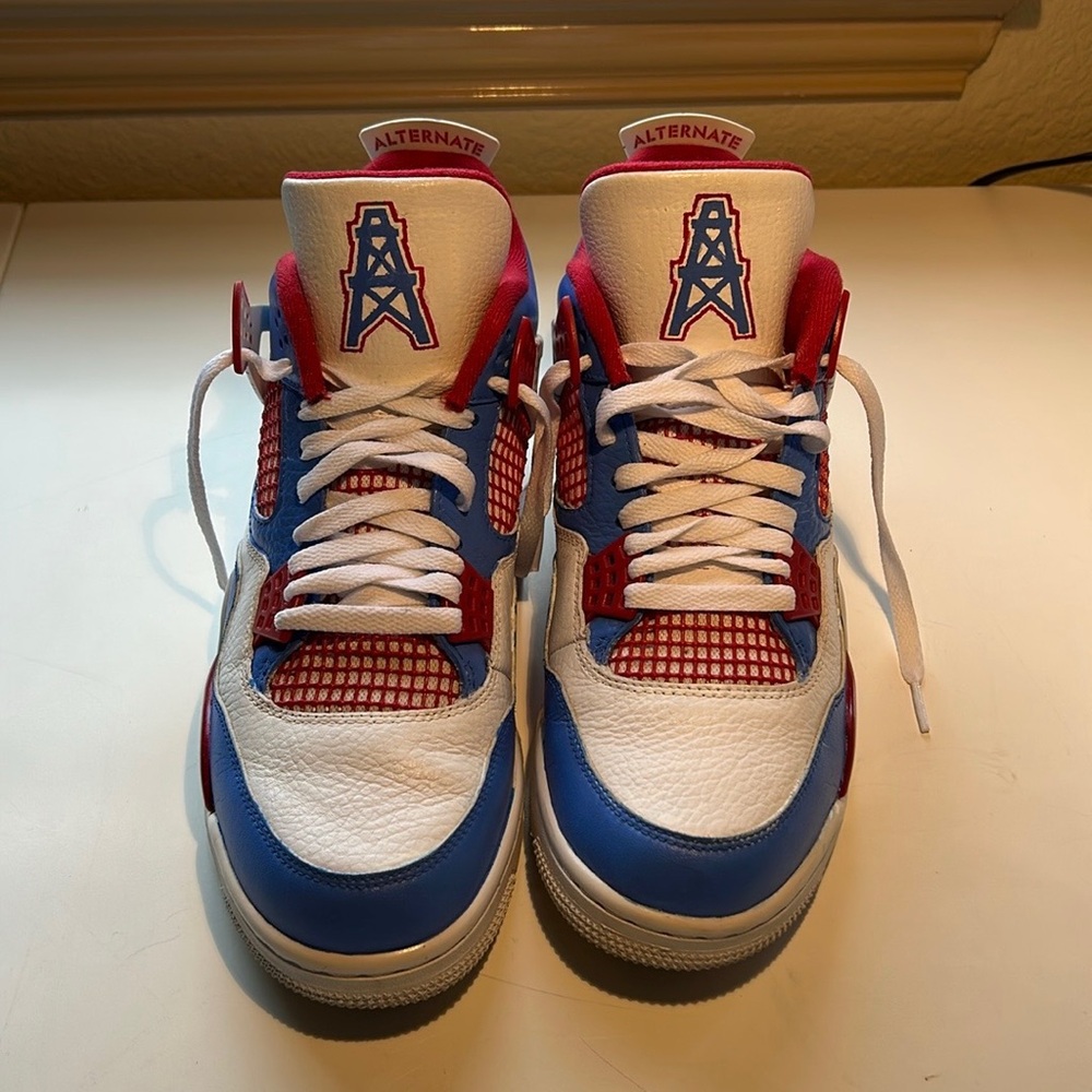 Custom Nike Jordan 4 - Houston Oilers
